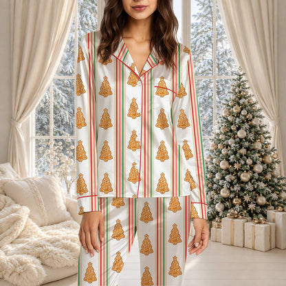 Children enjoying the holidays in their matching xmas family pajamas