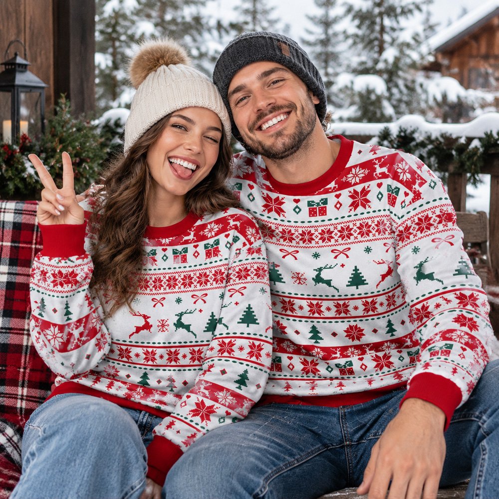 Fifth lifestyle view of the holiday pajama set
