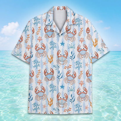 Front view highlighting the starfish and coral pajama design