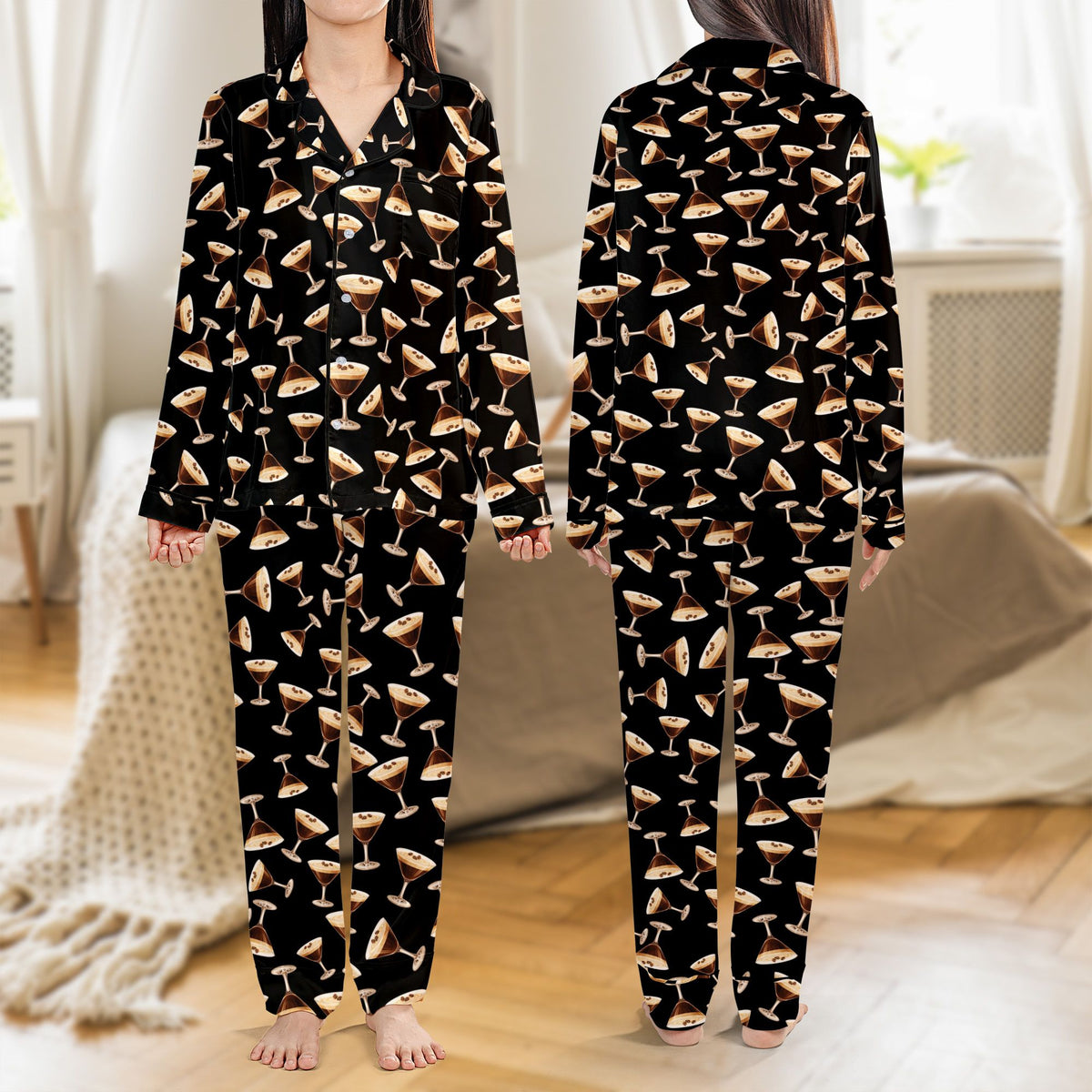 Front view of the espresso martini sleepwear set