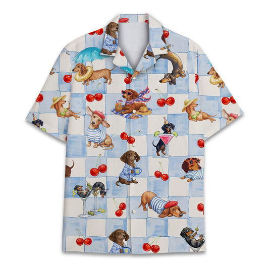 Main view of the matching family dachshund dogs pajama set