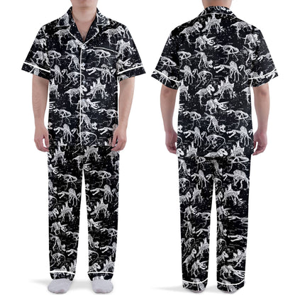 Dinosaur skeletons pajama set front view