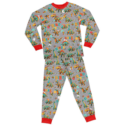 Front view of the gray matching pajamas for family