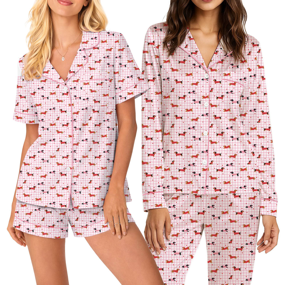 Person wearing the dogs pajama set relaxing at home, lifestyle view