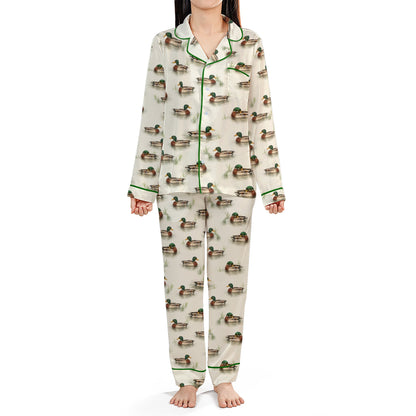 Close up front view 6 of the family matching pajama top and bottoms