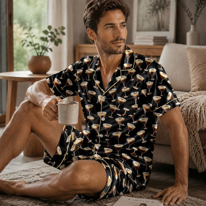Third lifestyle view of the black espresso martini sleepwear