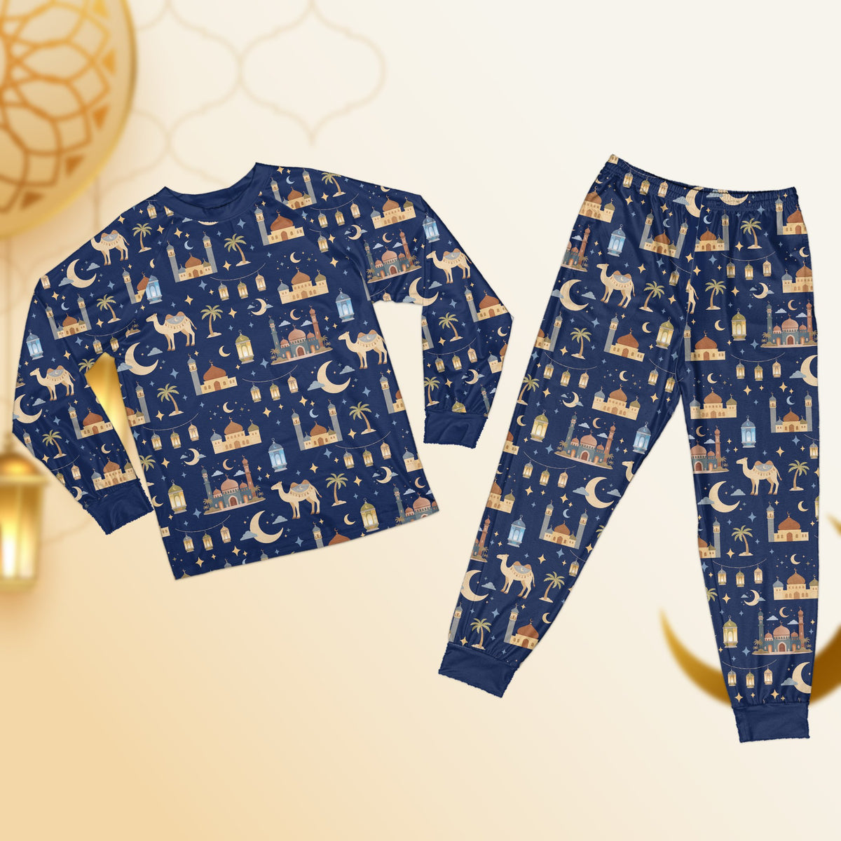 Another multicolor variation of the personalized faith pajama set.