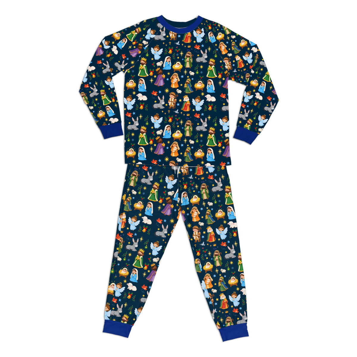 Detailed lifestyle shot of the pink holiday pajamas family matching set