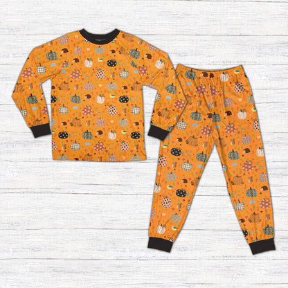 Front view of the holiday family matching pajamas.