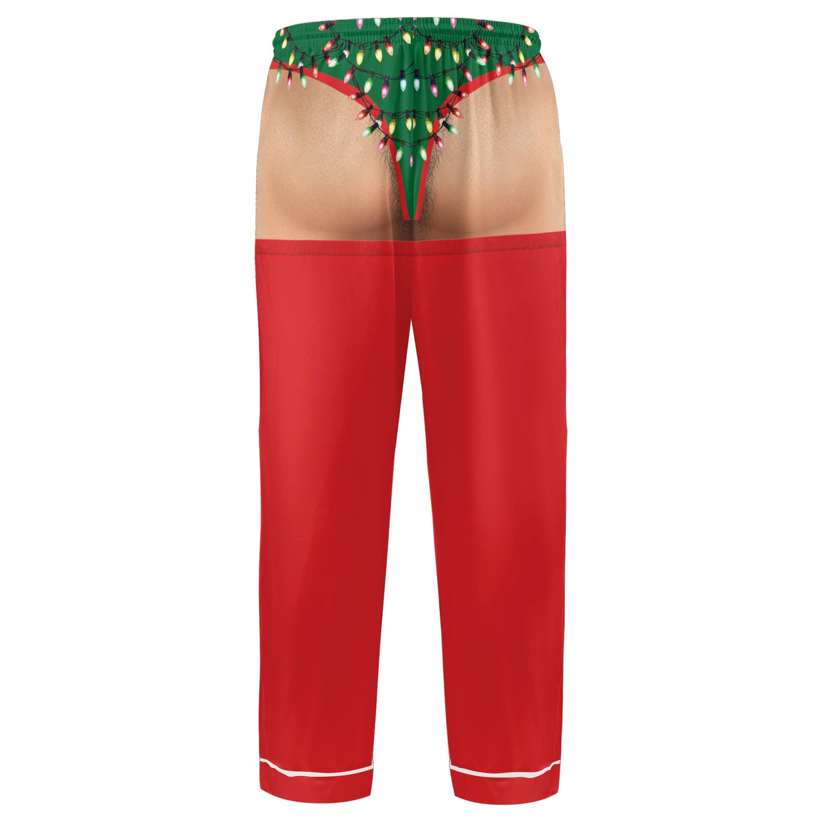 Another back view showing the funny Christmas thong graphic