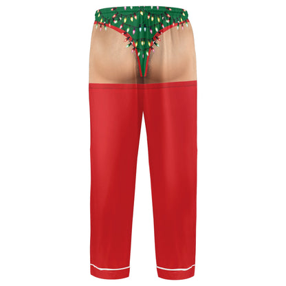 Another back view showing the funny Christmas thong graphic