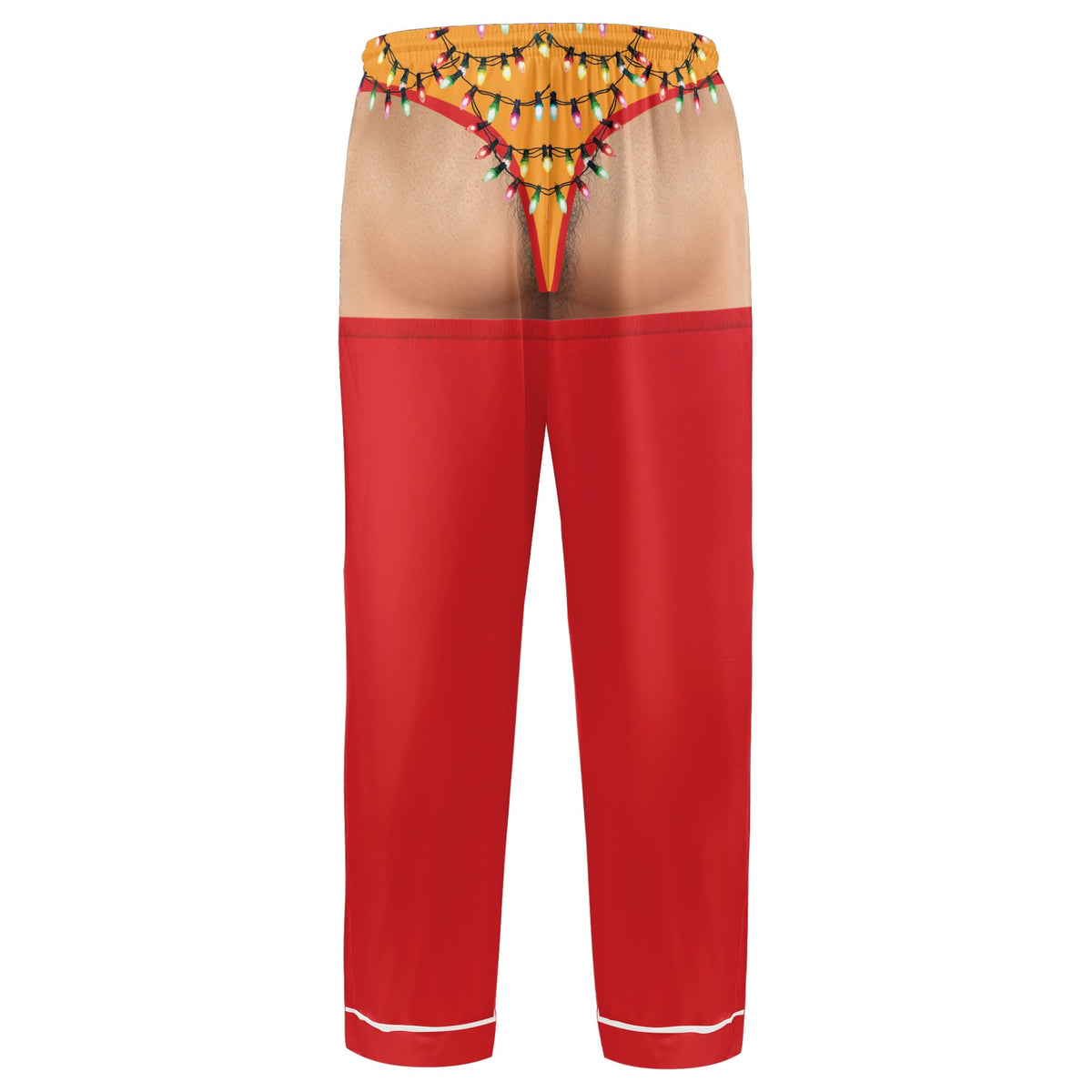 Back side view of the gag gift pajama set design