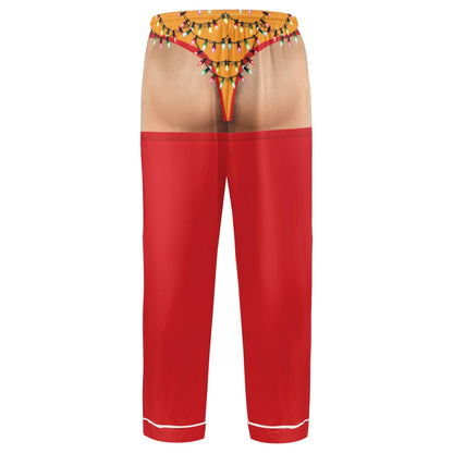 Back side view of the gag gift pajama set design