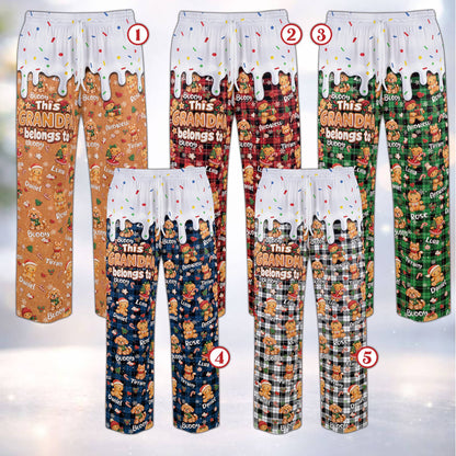 Second lifestyle view showcasing the custom gingerbread pajama set