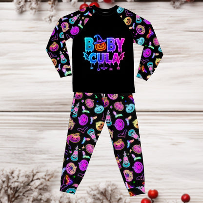 Spooky matching pajama set for the whole family, front view