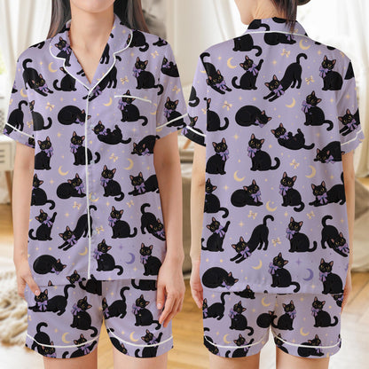 Detailed front view of the matching family pajamas top and bottom