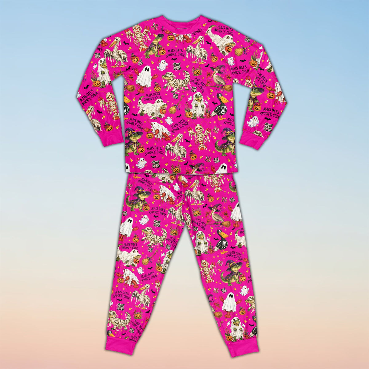 Additional front view of the family matching holiday pajama set