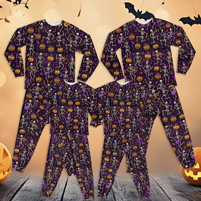 Second lifestyle view showcasing the festive Halloween pajama set