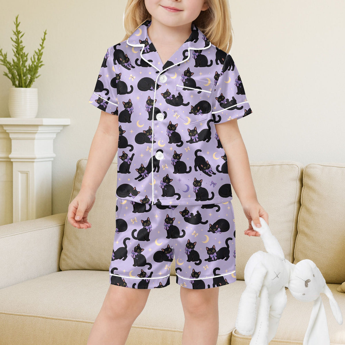 Second lifestyle view showing the comfortable fit of the halloween pajama set
