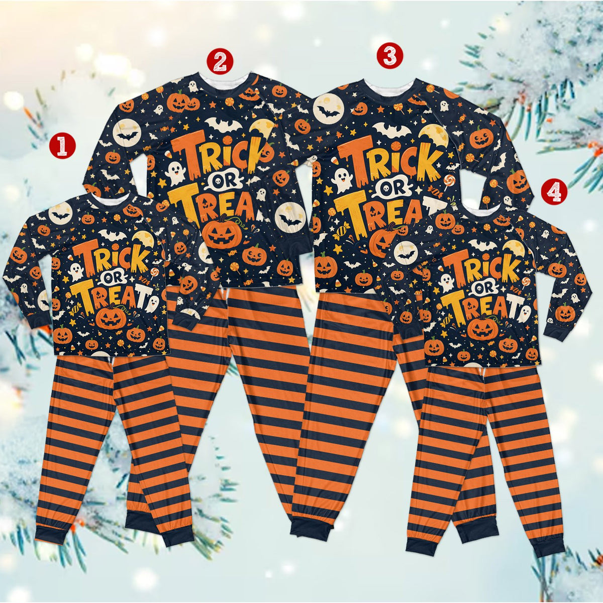 Close up of the matching family pajamas top front view