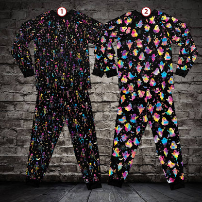 Another front view of the Halloween neon pajama set