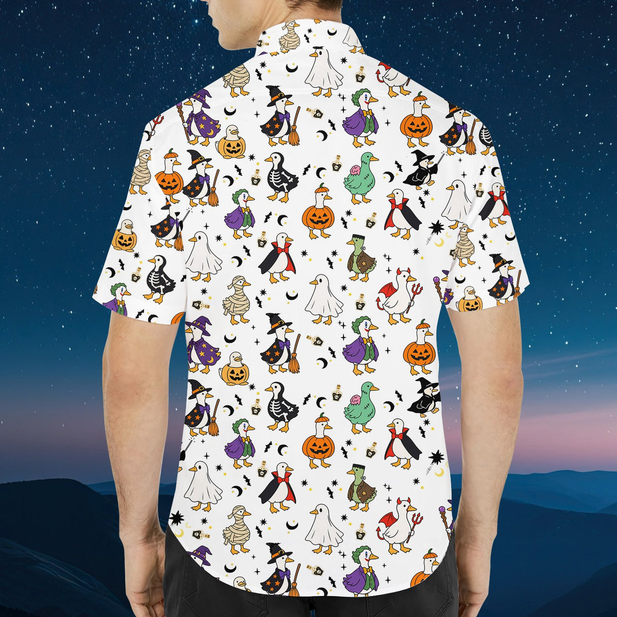 Detailed back view of the halloween pajama set