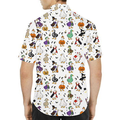 Full back view of the white halloween pajama set