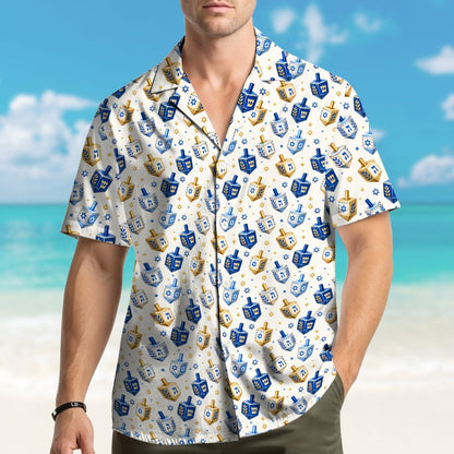 Front view of the multicolor Hanukkah pajama set