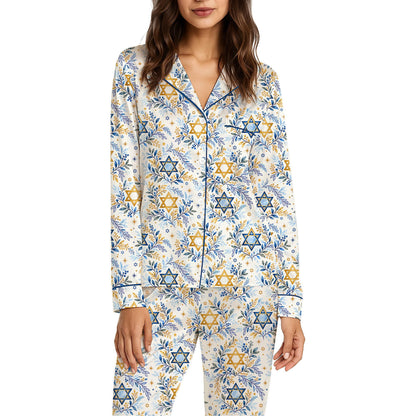 Comfortable polyester Hanukkah sleepwear in a lifestyle setting