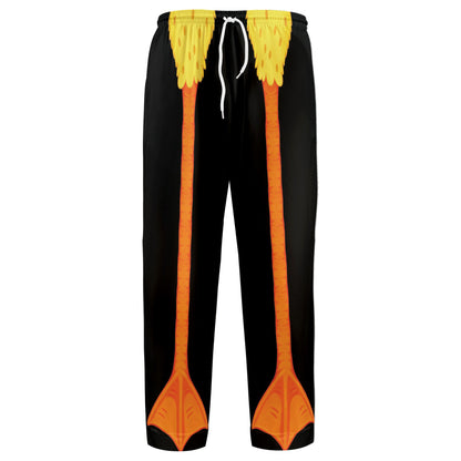 Front view of a multicolor novelty animal legs pajama set