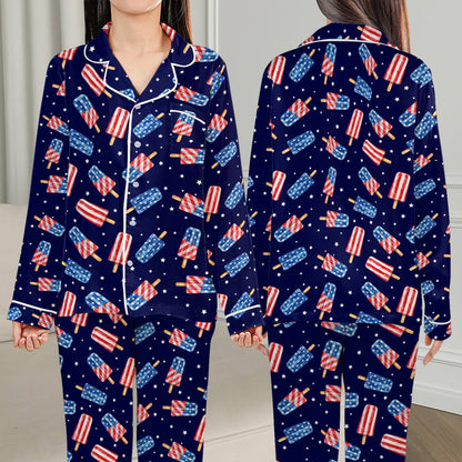 Additional front view displaying the vibrant red white and blue popsicle pattern