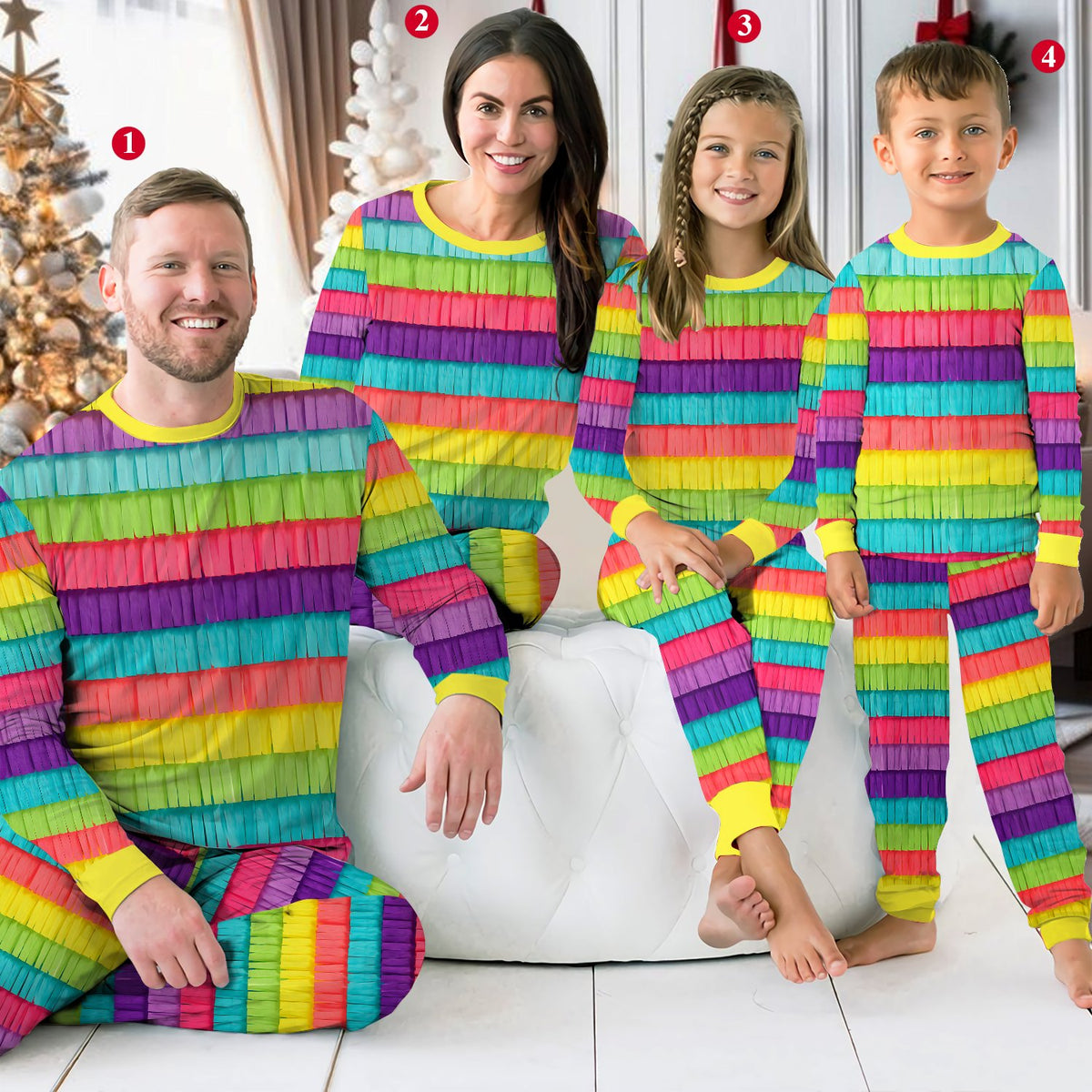 Lifestyle view of the pajama set in a relaxed setting