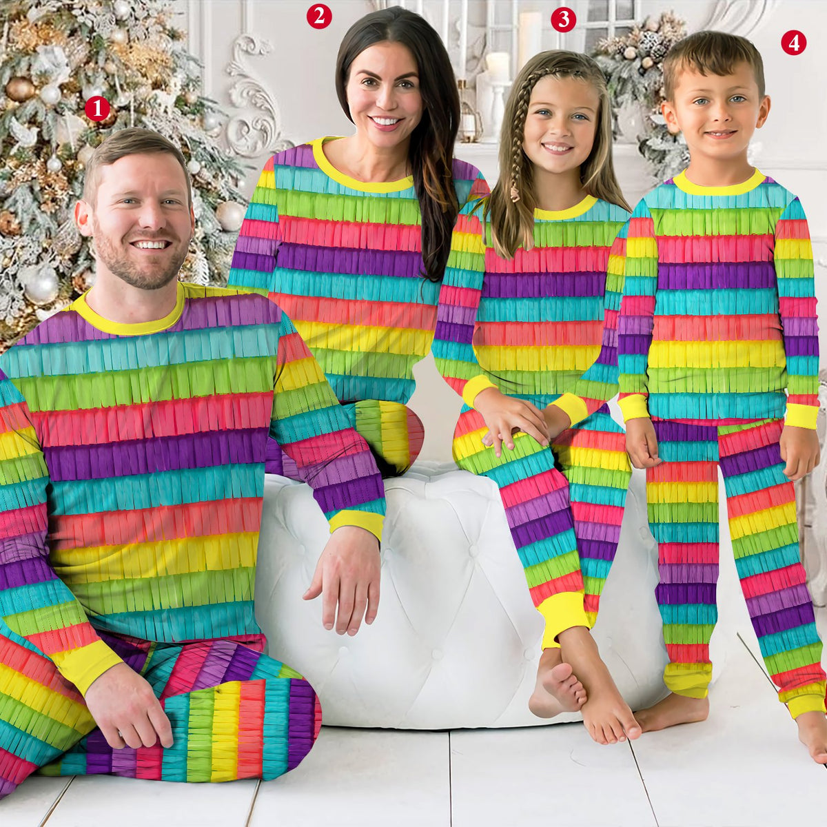 Close up lifestyle view of the pajama set fabric pattern