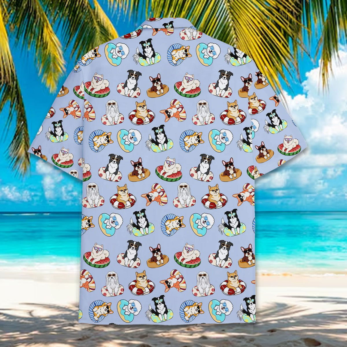Back view 3 of summer dogs pajama set