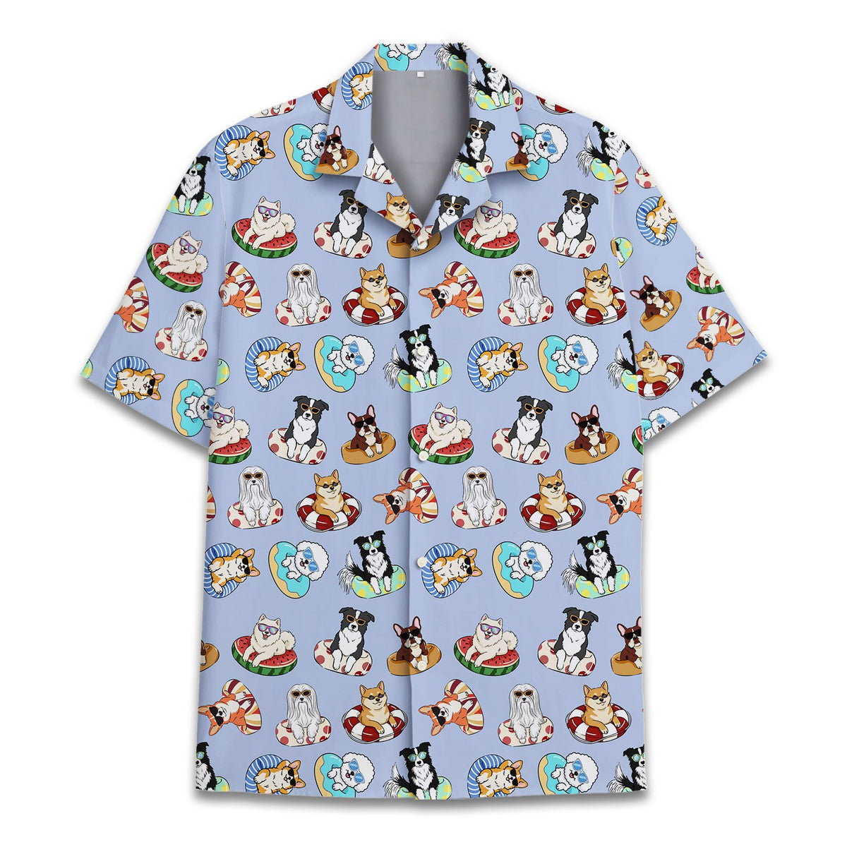 Front view 4 of summer dogs matching family pajama set