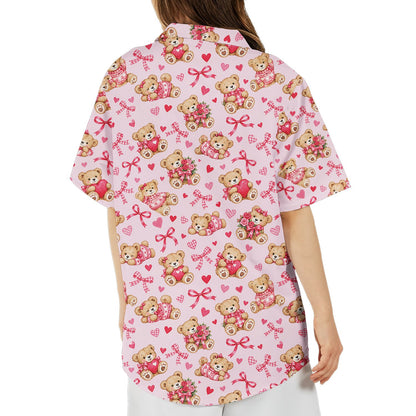 Matching family pajama set, pink, back view