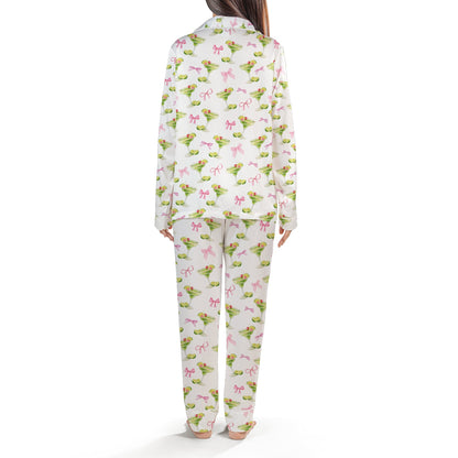 Back view of the white tropical drinks pajama set