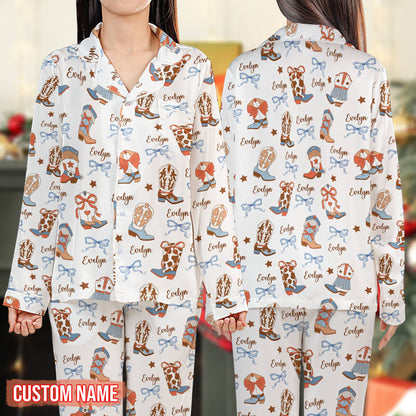 Final front view of the personalized matching family pajama set