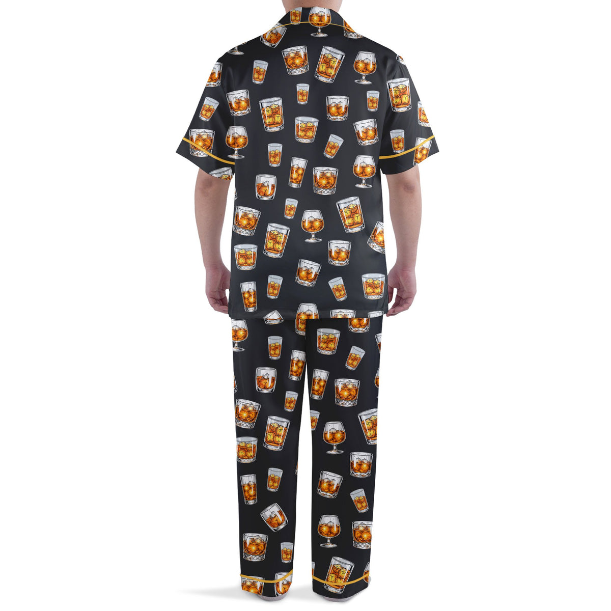Back view of the adult whiskey pajama set
