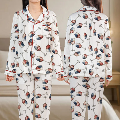 Front view showcasing the comfortable fit of the pajama set