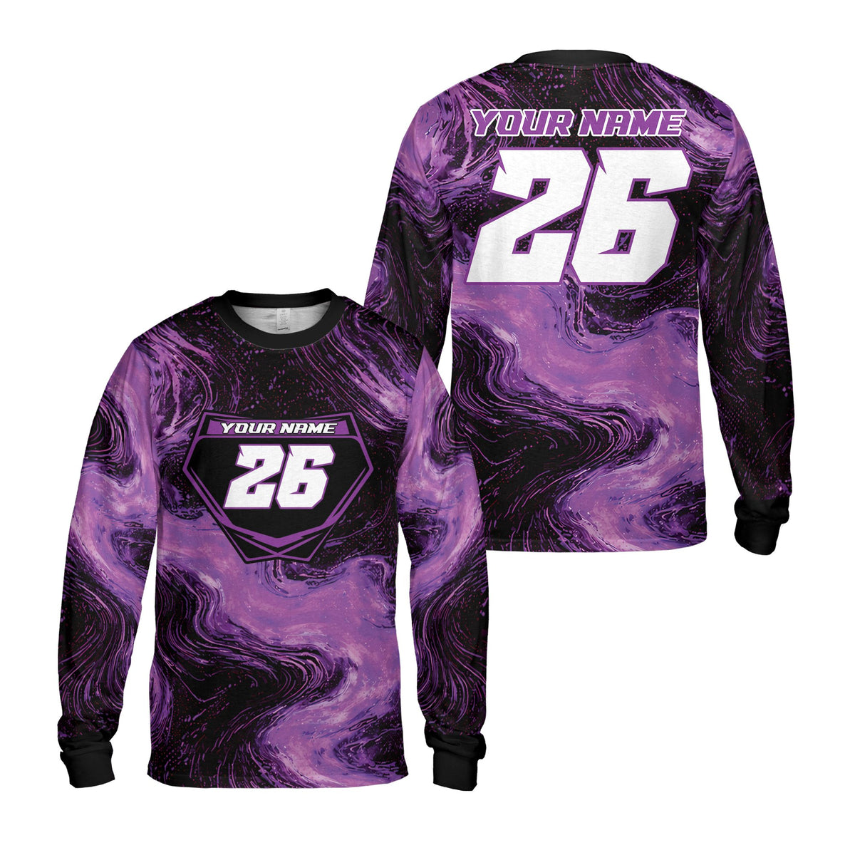 Front view of abstract baseball jersey fading into black