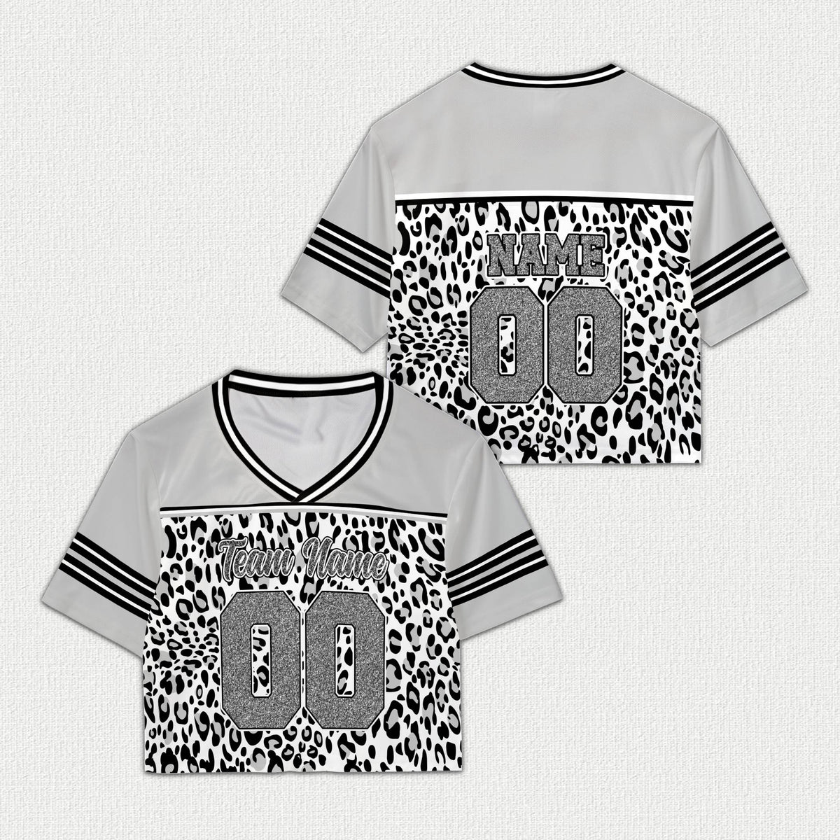 Gray variant of the personalized animal print baseball jersey