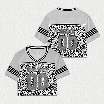 Gray variant of the personalized animal print baseball jersey