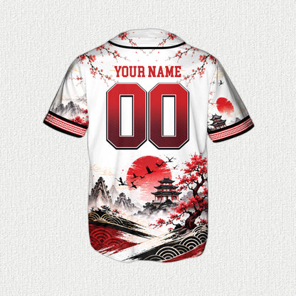 Back view of the personalized baseball jersey displaying custom name and number