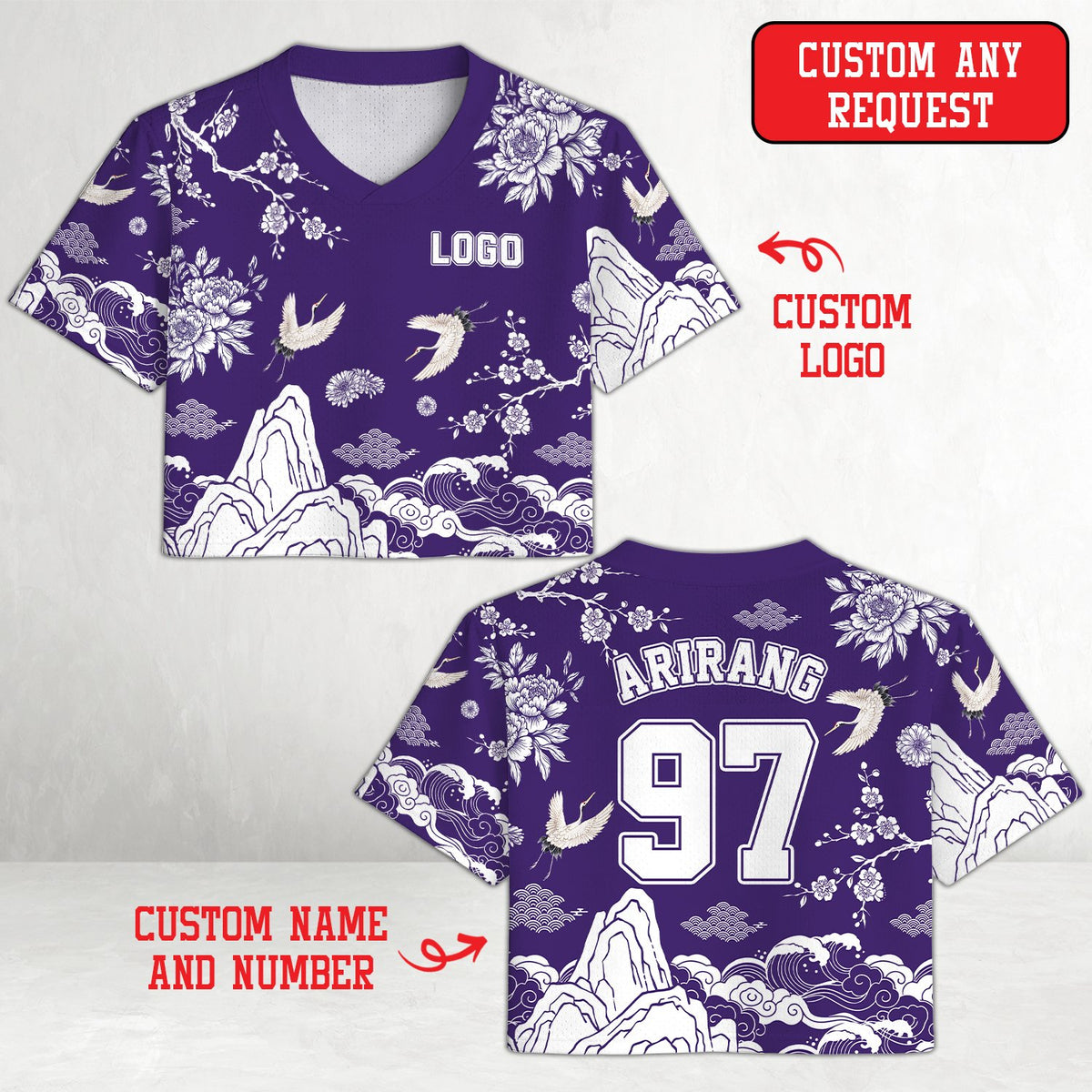 Front detail view of the traditional baseball jersey