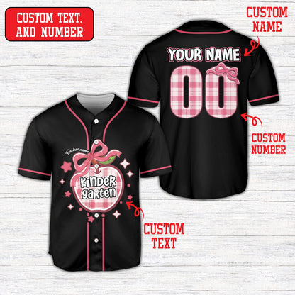 Black front view of the custom school baseball jersey