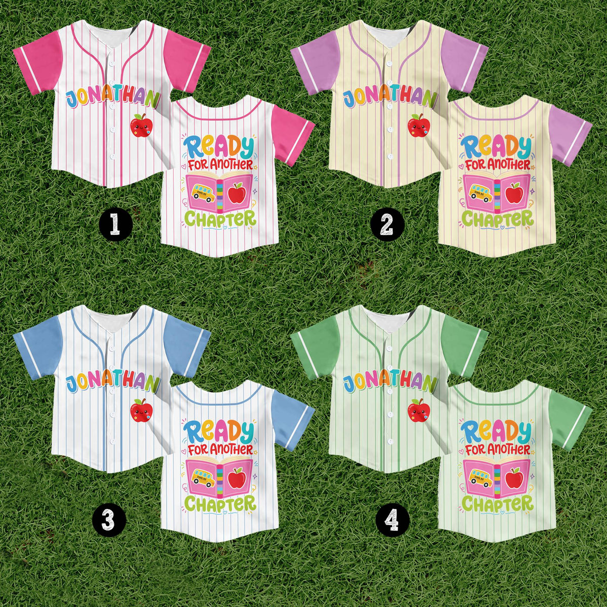 Close up front detail of the custom name baseball jersey