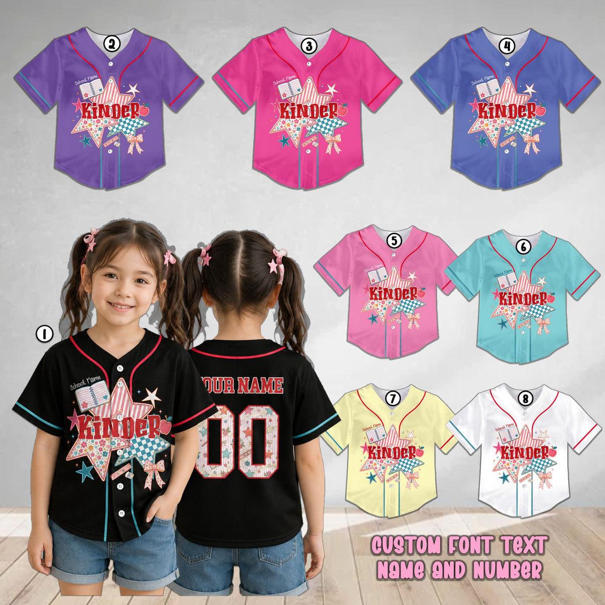 Lifestyle image of the back to school baseball jersey