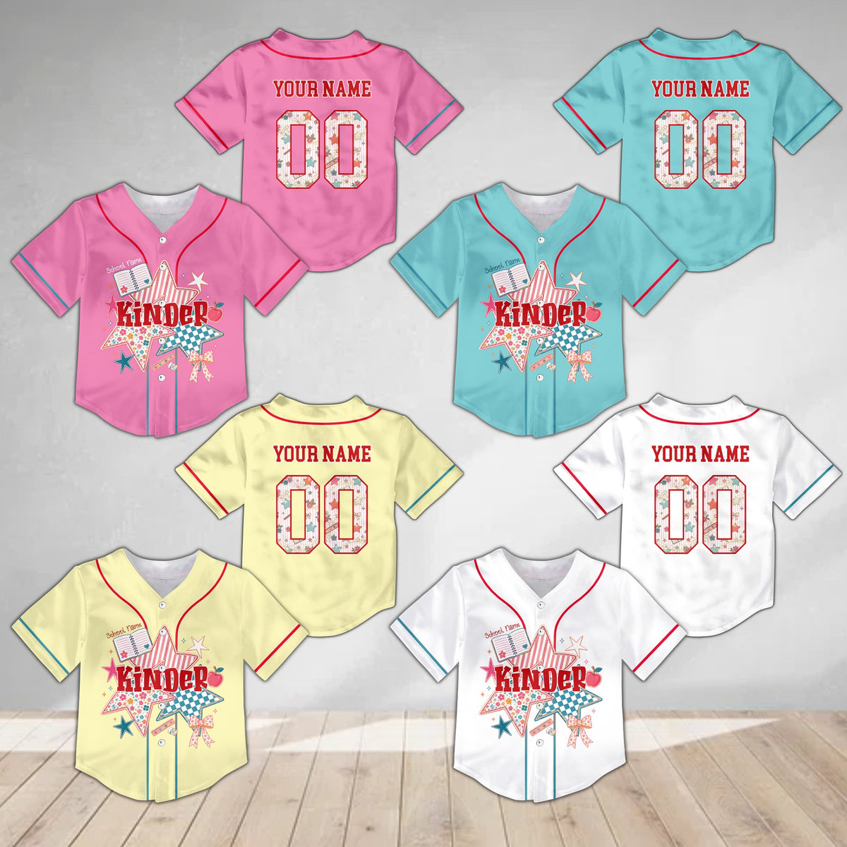 Back view of the personalized baseball jersey with custom name and number