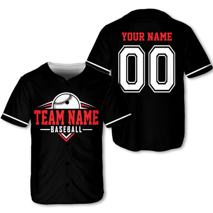 Black personalized baseball jersey front view seven